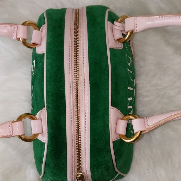 RARE💕VINTAGE Juicy Couture Green and Pink Bowler💚🎀 - Picture 3 of 15